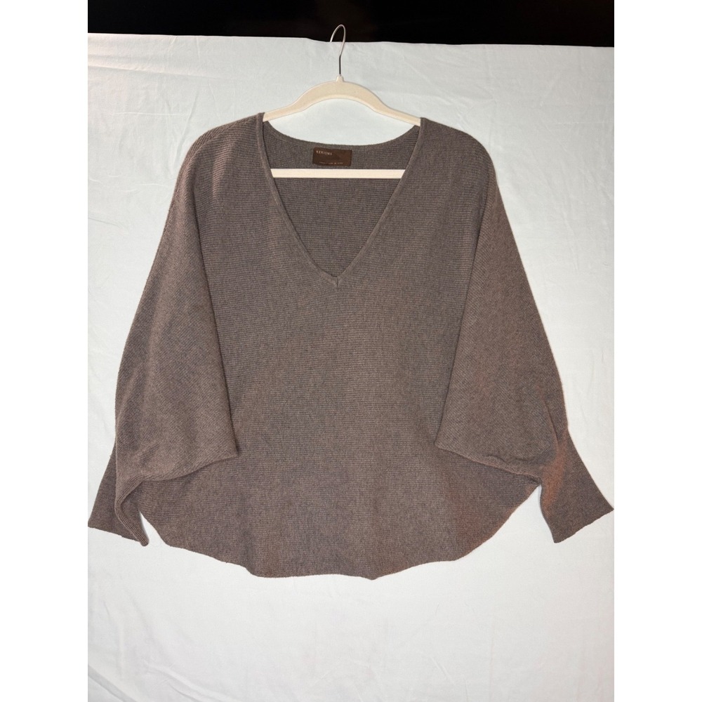 Kerisma Taupe Ribbed Dolman sleeve relaxed sweater sz S/M travel ready